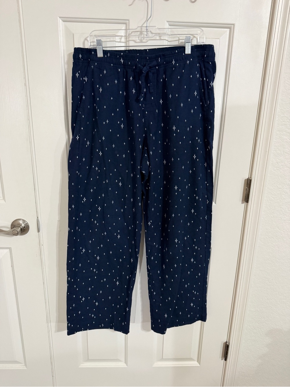 Gap Navy Atomic Star Print Cozy Pajama Lounge Pants Pockets L